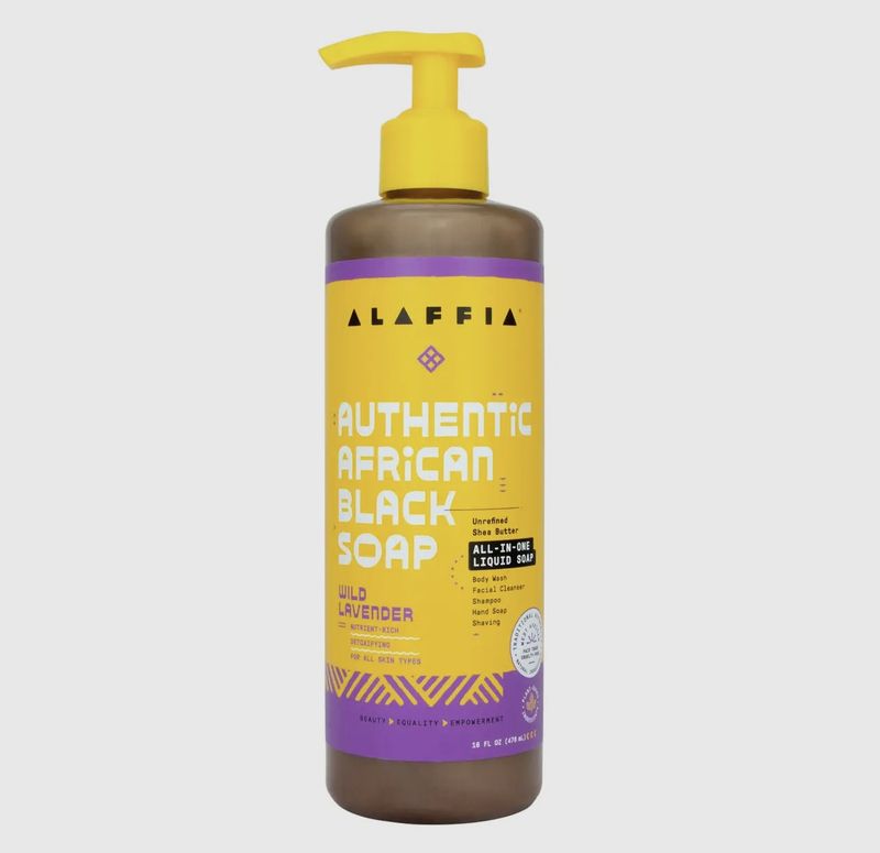 AUTHENTIC AFRICAN BLACK SOAP ALL-IN-ONE [WILD LAVENDER] 16OZ