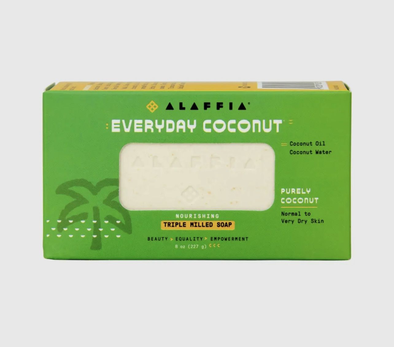 EVERYDAY COCONUT BAR SOAP, PURELY COCONUT 8OZ