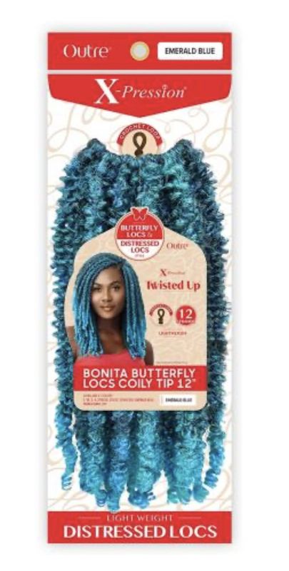 Bonita Butterfly Locs Coily Tip 12'" [Emerald Blue]