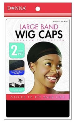 DONNA LARGE SIZE BAND WIG CAP BLACK
