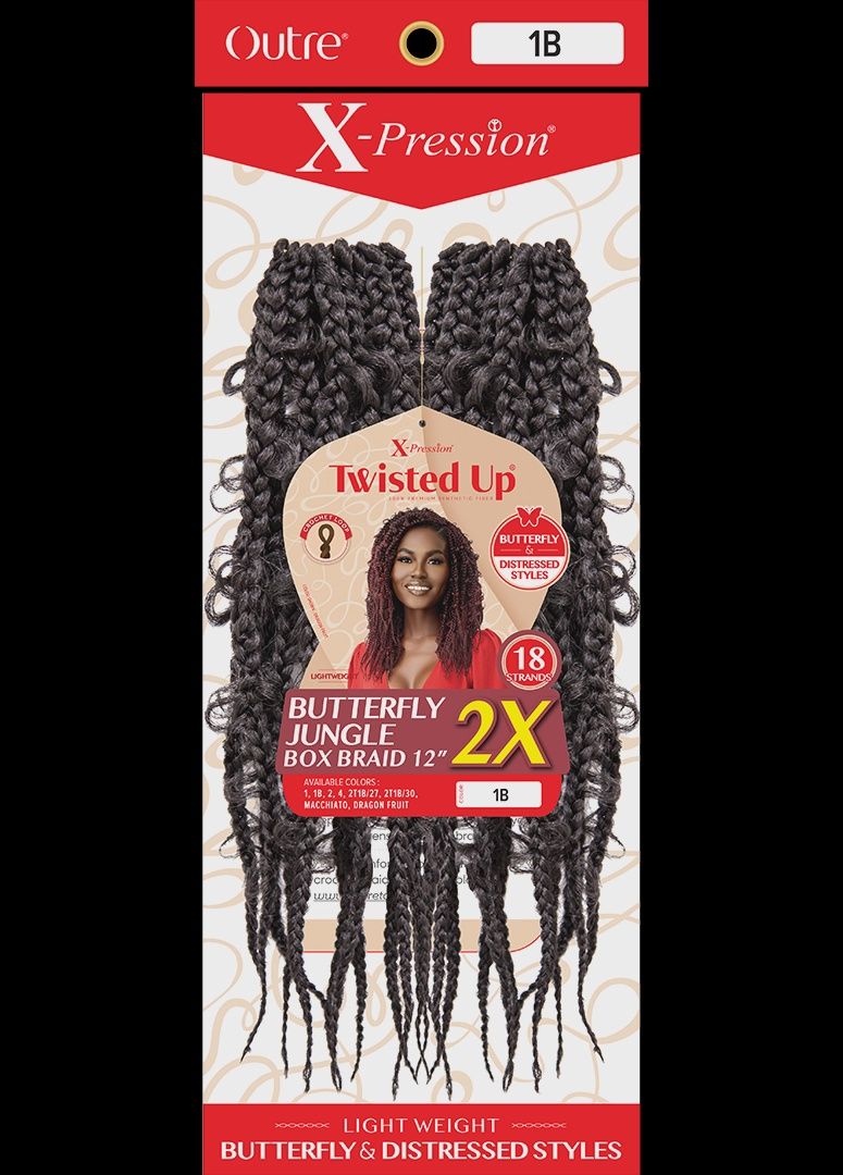 TWISTED UP BUTTERFLY JUNGLE BOX BRAID 20&quot;