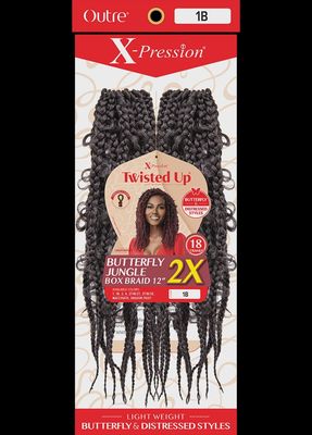 TWISTED UP BUTTERFLY JUNGLE BOX BRAID 20"