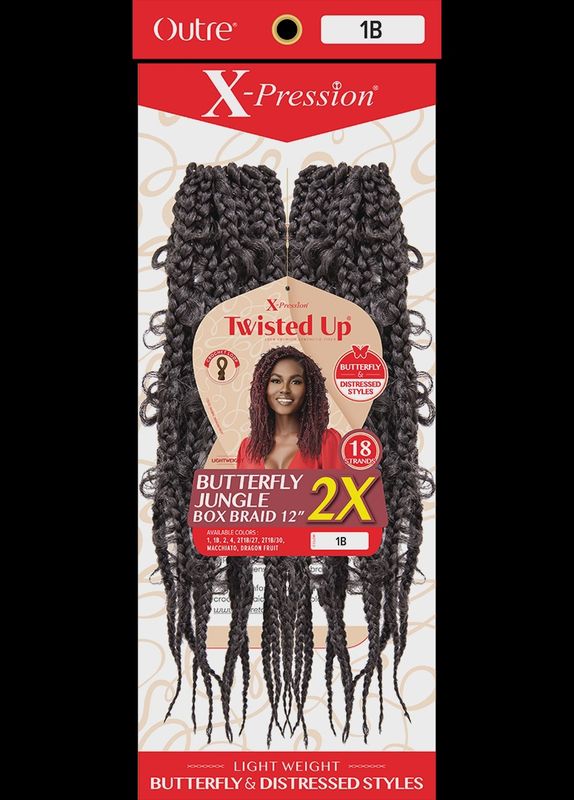 TWISTED UP BUTTERFLY JUNGLE BOX BRAID 20"