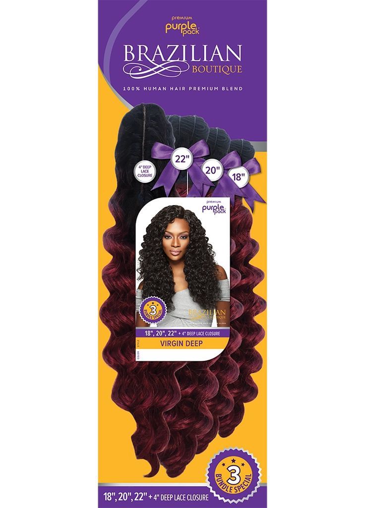 PURPLE PACK VIRGIN DEEP  18&quot;,20&quot;,22&quot; [DR27613]