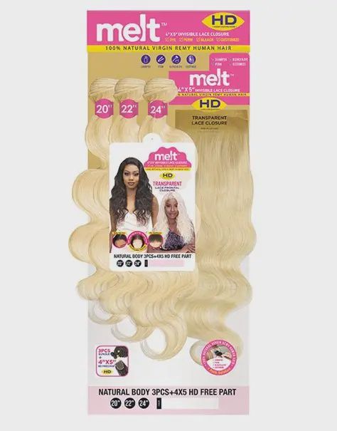 Melt Brazilian Natural Body Wave 3pcs, Color: 613, Length: 10/12/14"