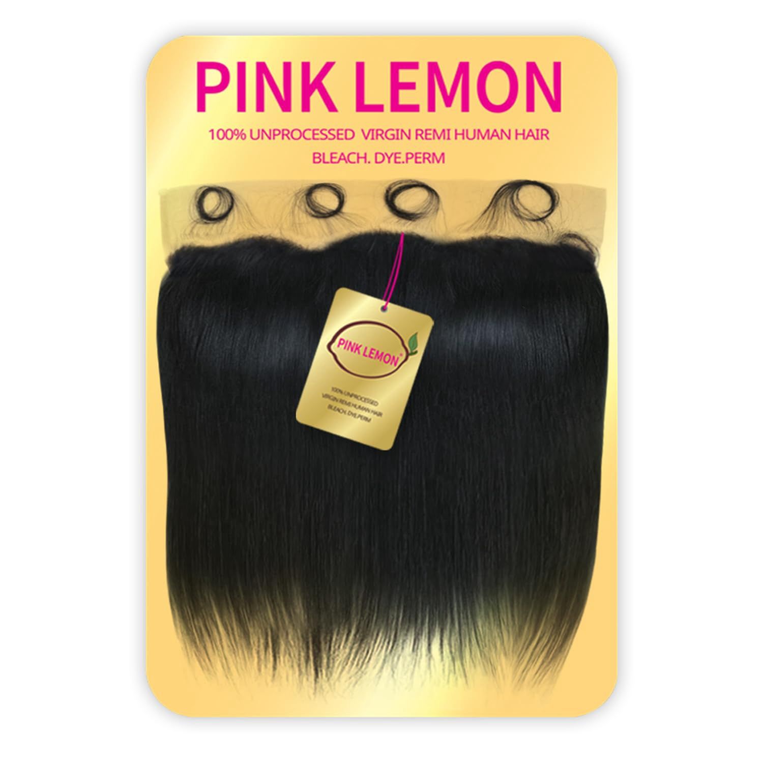 Pink Lemon  Unprocessed Virgin Remi Human Hair HD Full Lace Closure  [Straight] 12"