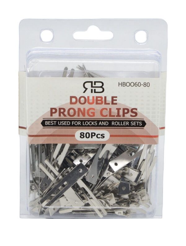Real Beauty Double Prong Metal Clips 80PCS