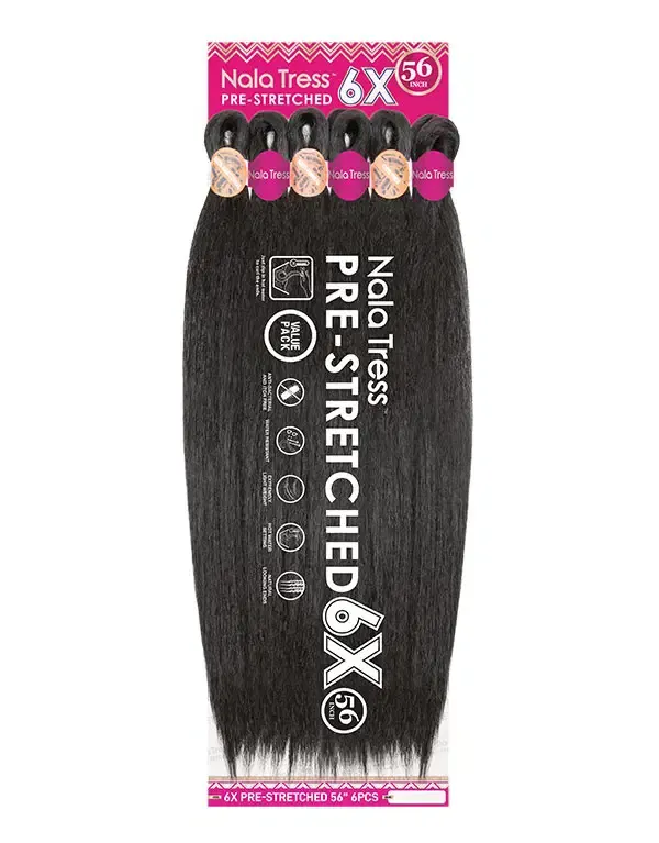 Nala Tress 6X Pre-Stretched Braiding Hair 56" [1B]