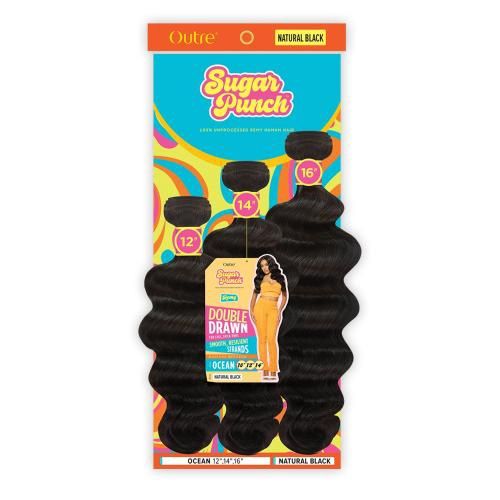 Outre Unprocessed Remy Human Hair Weave Sugar Punch [Ocean Wave]