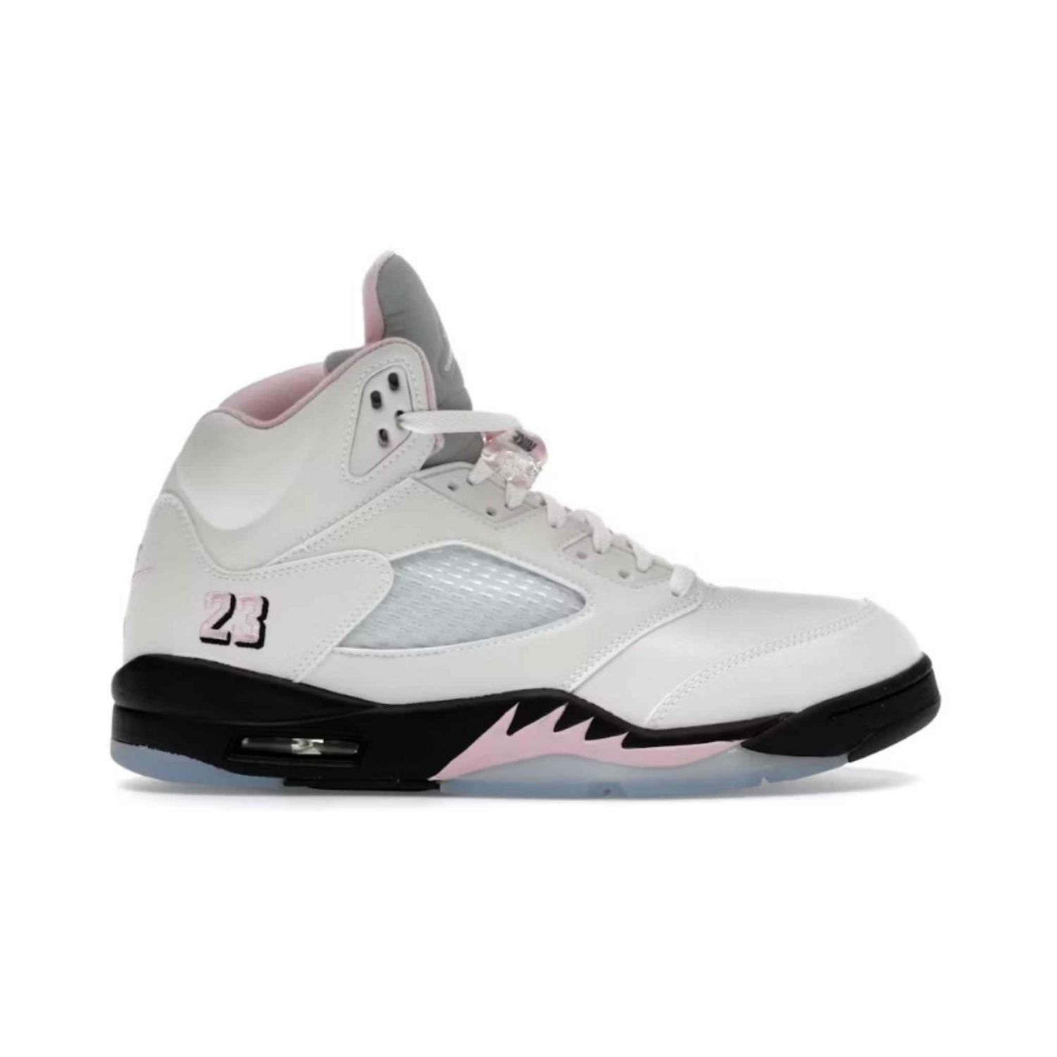 Air Jordan Retro 5 White/ Soft Pink/Black Shoes 12
