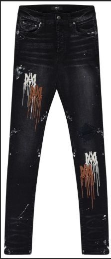 Amiri Aged Black Drip Jeans 38