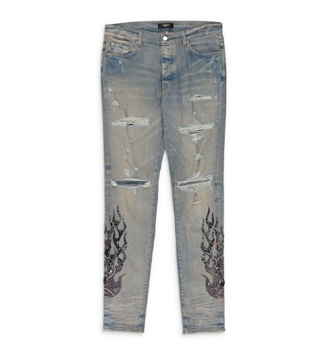 Amiri Bandana Flame Clay Indigo Jeans 38