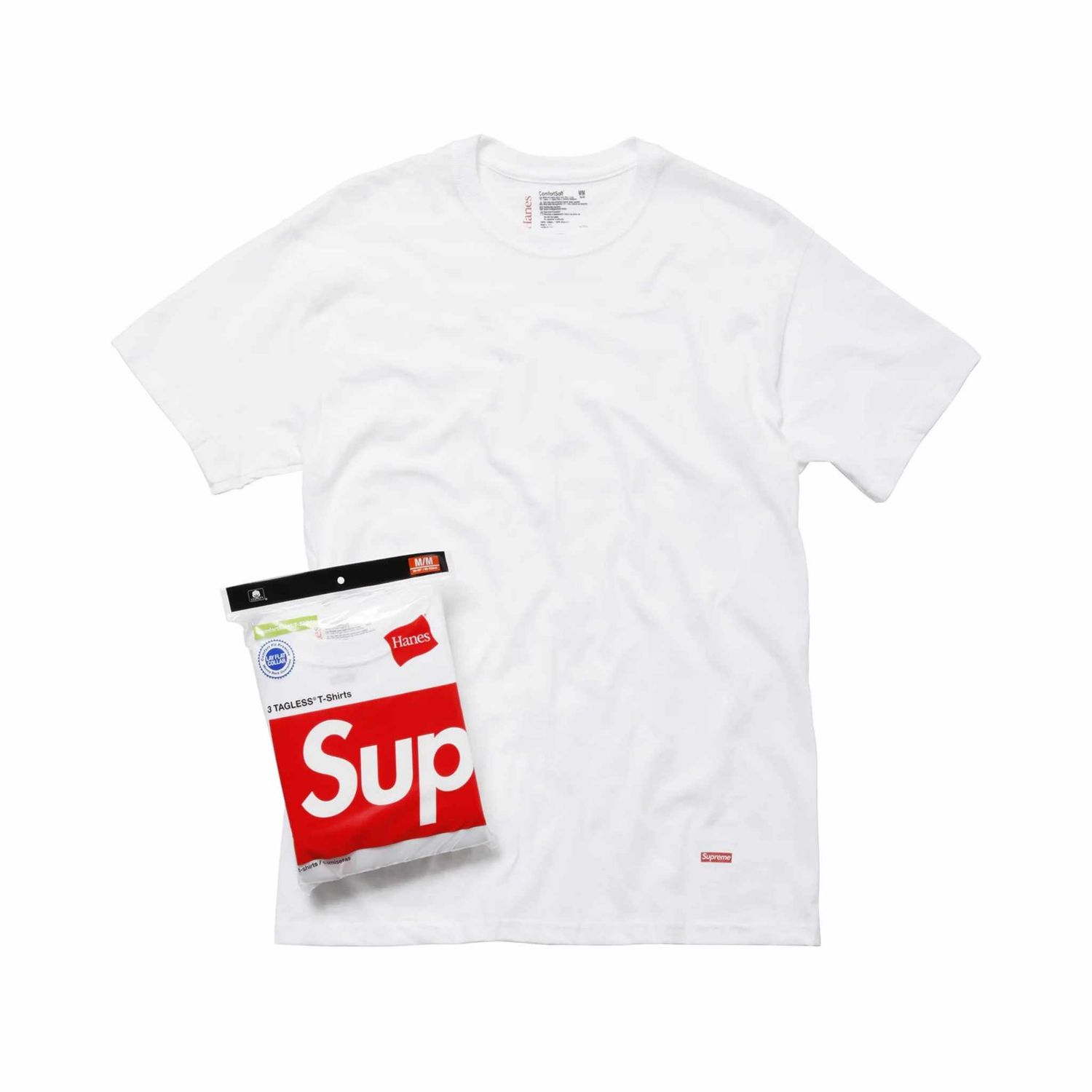 Supreme/Hanes Tagless Tee White 3 Pack L