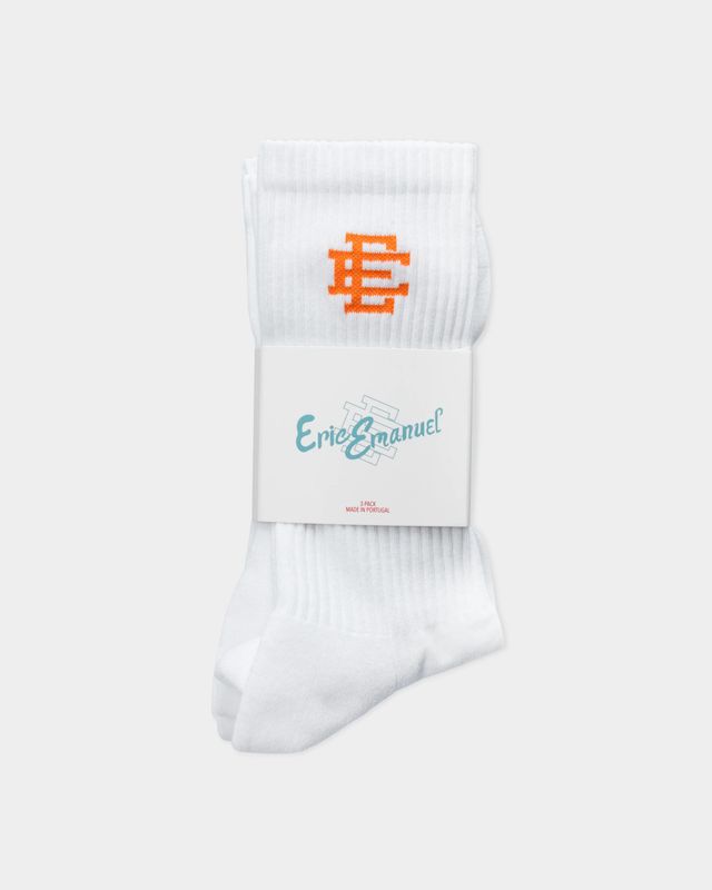 Eric Emanuel Socks White/Orange 3pack