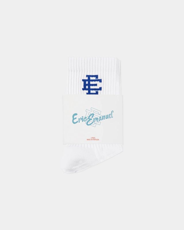 Eric Emanuel Socks White/Blue 3pack