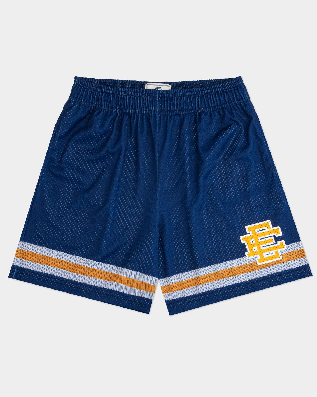 Eric Emanuel Strip Shorts Blue/Yellow/White L