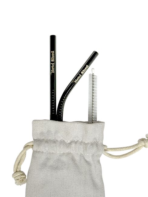 The Head Shed Reusable Straw Set - Black