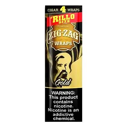 Zig Zag Rillo Size 4pk - Gold