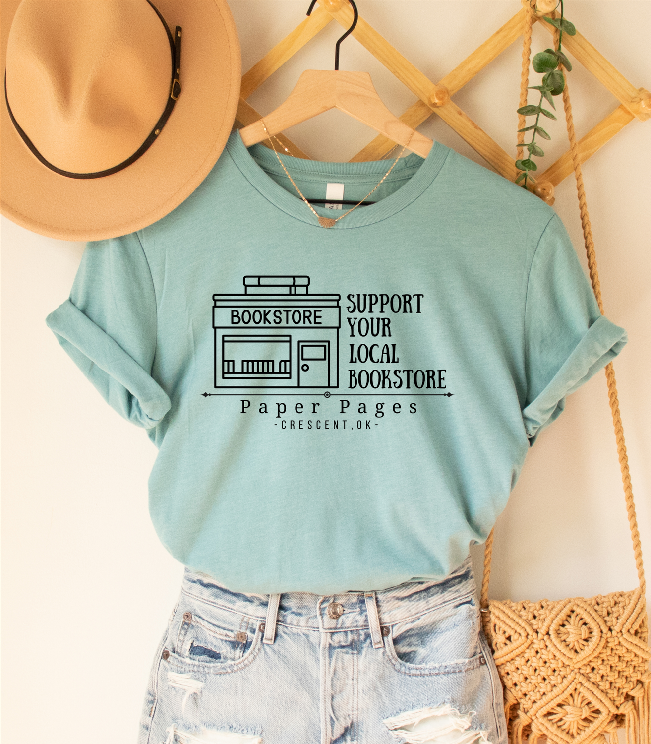 Custom Support Your Local Bookstore Graphic T-Shirt