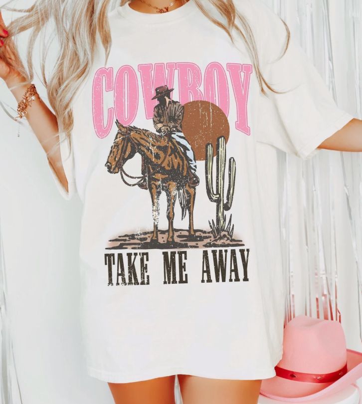 Cowboy Take Me Away Shirt, Western Shirt, Size: M