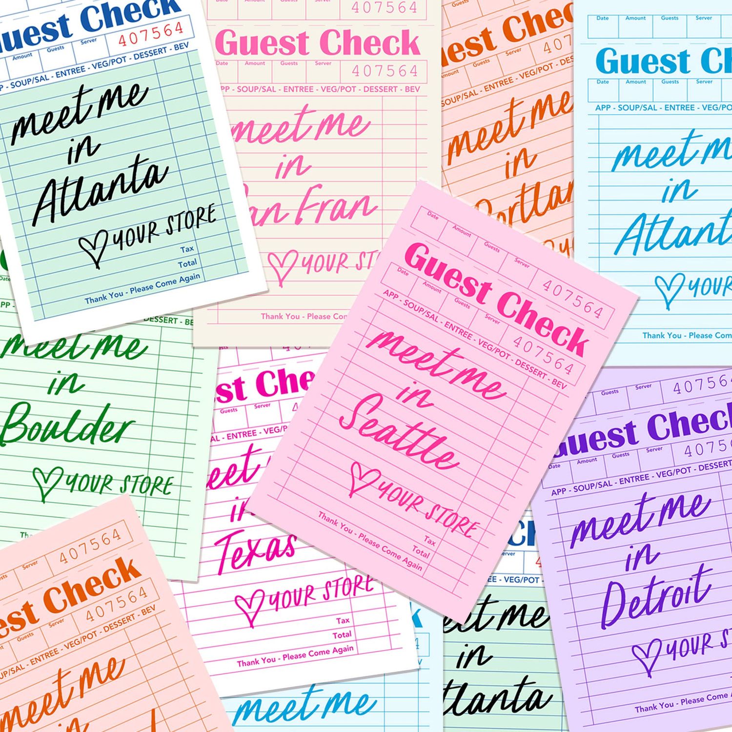 Personalized City Guest Check Sticker Decal, Custom Sticker
