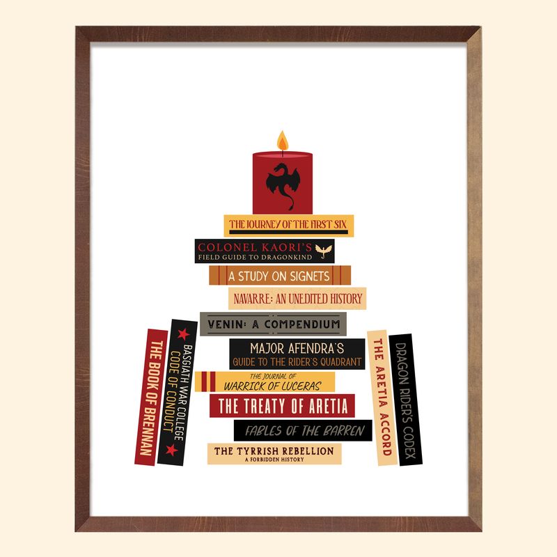 Fourth Wing Literature Book Stack Art Print