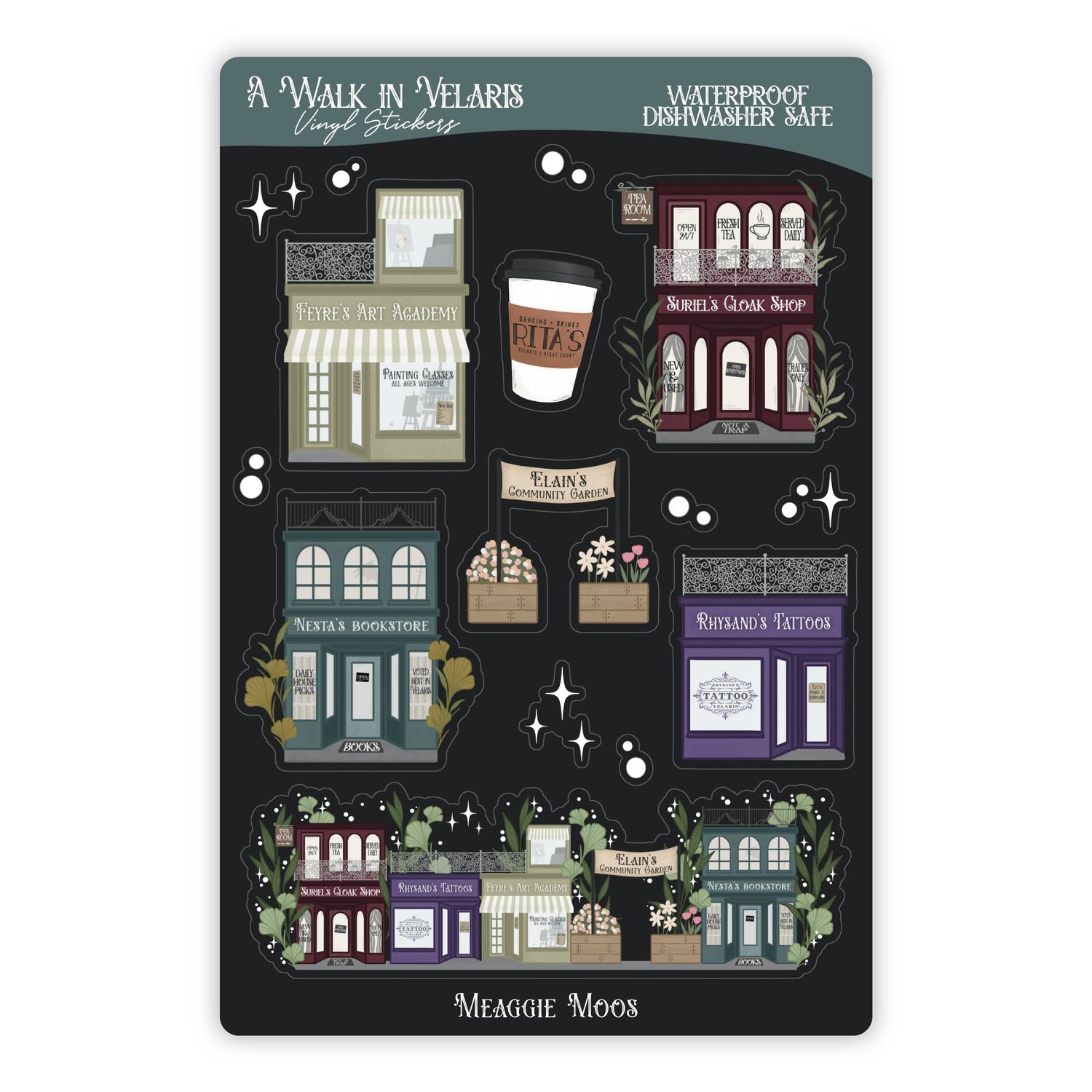 A Walk in Velaris Sticker Sheet | A Court of Thorns &amp; Roses