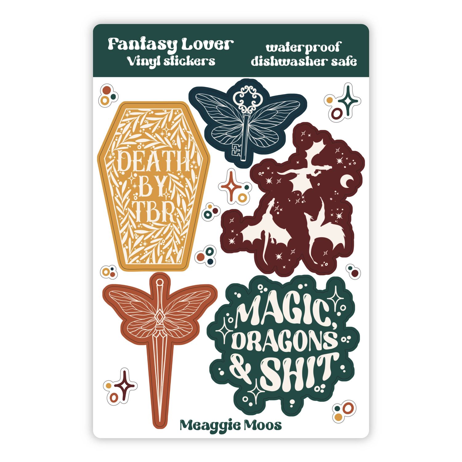 Fantasy Reader Waterproof Vinyl Sticker Sheet