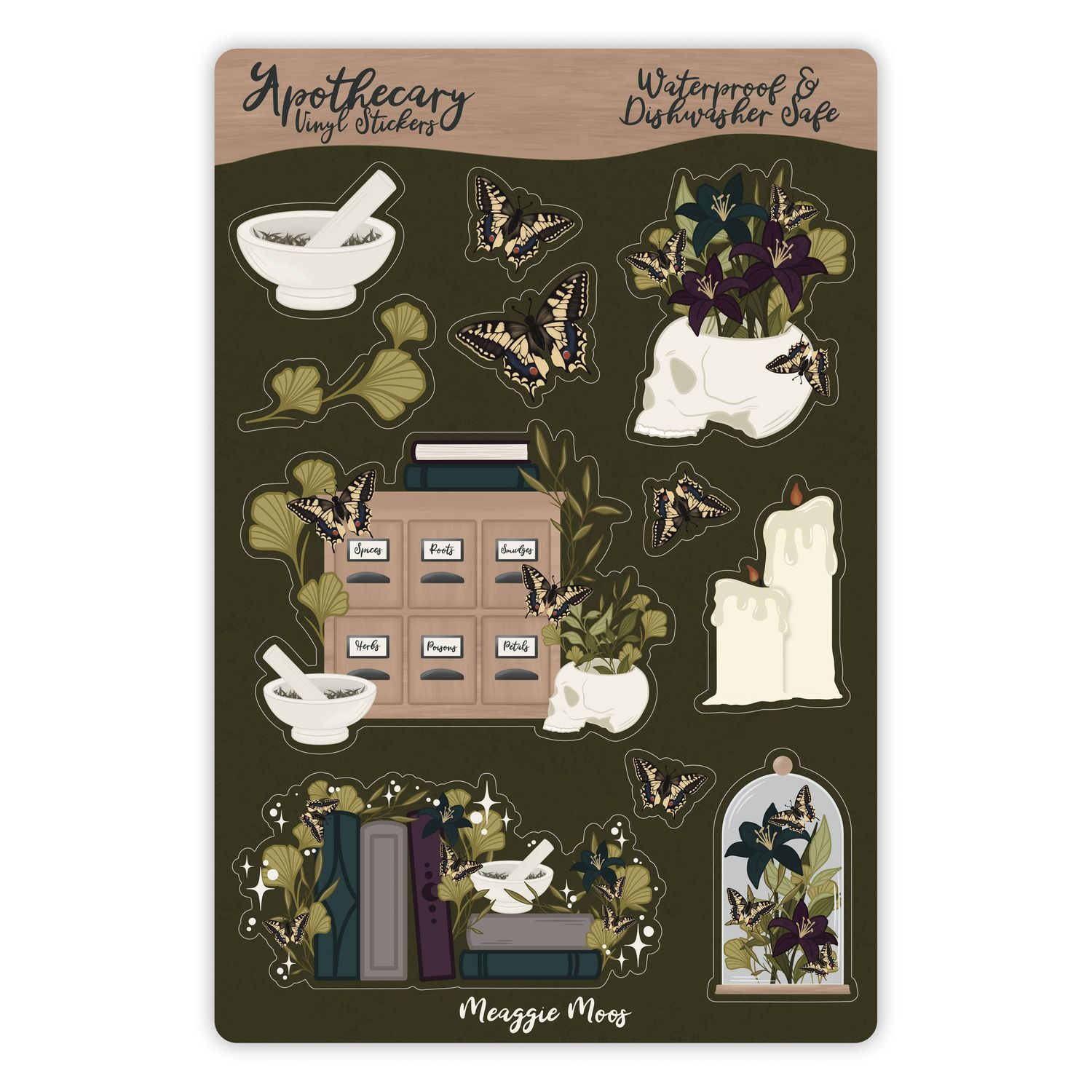 Apothecary Waterproof Vinyl Sticker Sheet