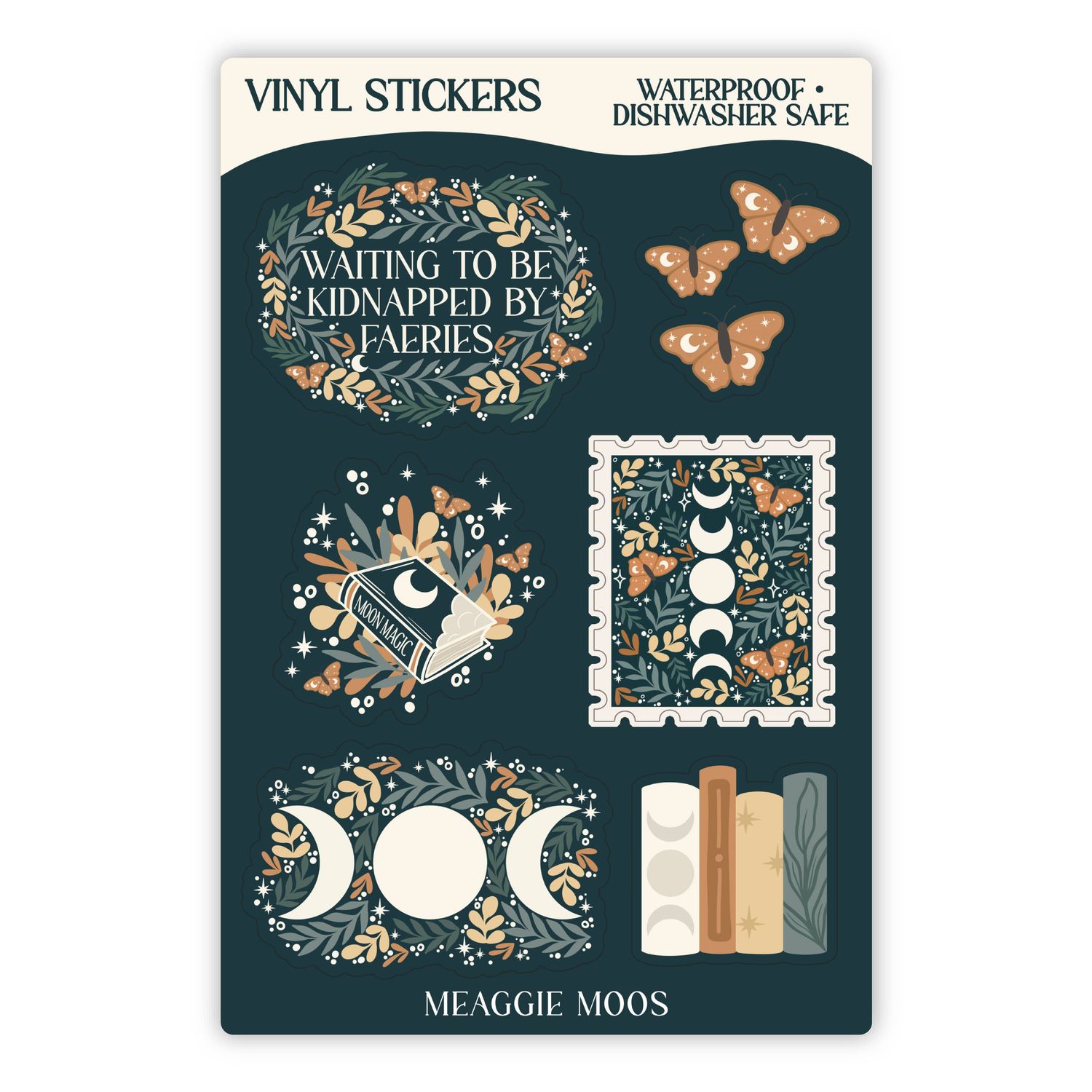 Faerie Garden Bookish Vinyl Sticker Sheet | 4x6