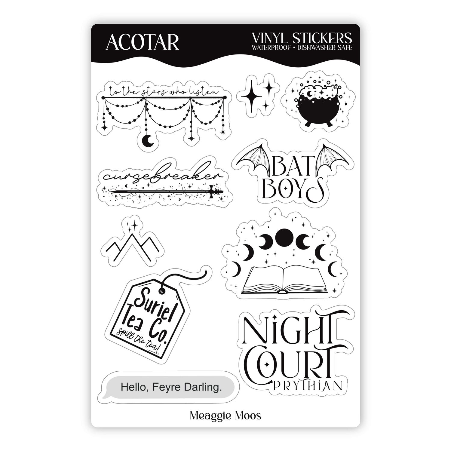 ACOTAR Sticker Sheet | A Court of Thorns &amp; Roses