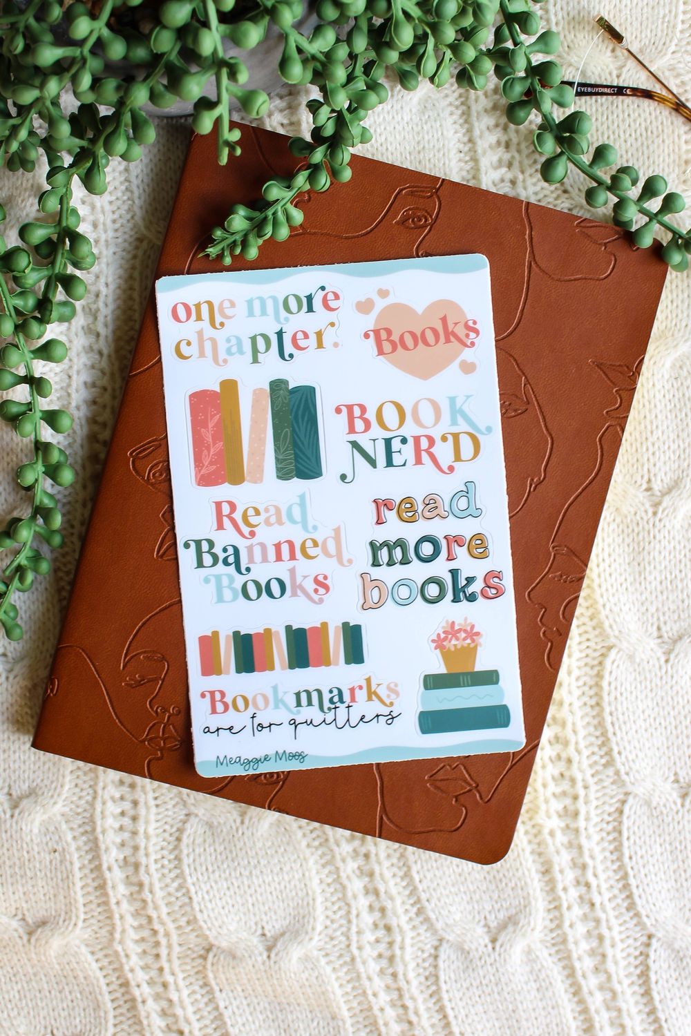 Book Nerd Bookish Waterproof Vinyl Sticker Sheet | 6"x4"