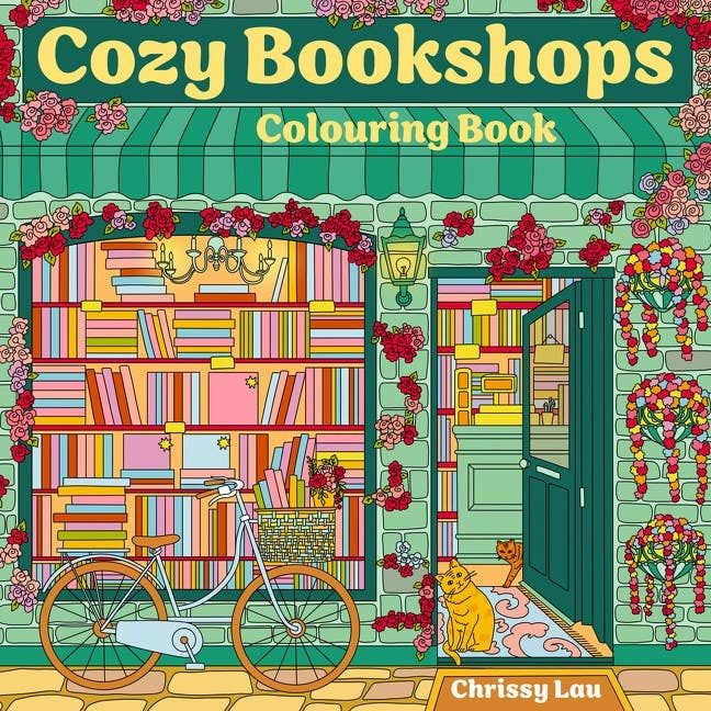 Cozy Bookshops: Colouring Book :