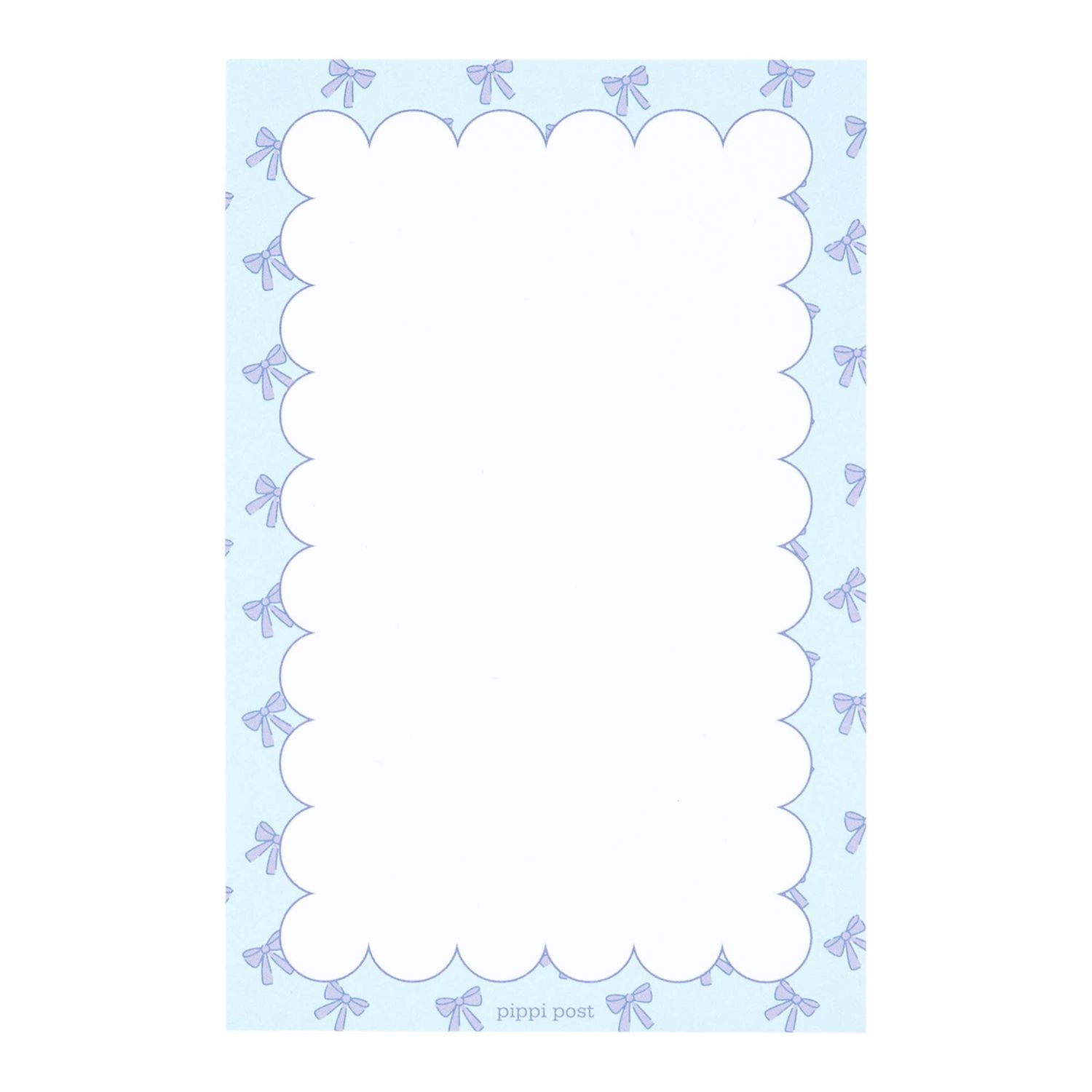 Blue Coquette Bows 4x6 Notepad