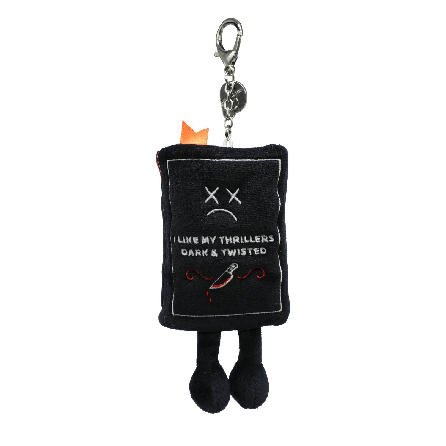 "I Like My Thrillers Dark &amp; Twisted" Book Plush Bag Charm