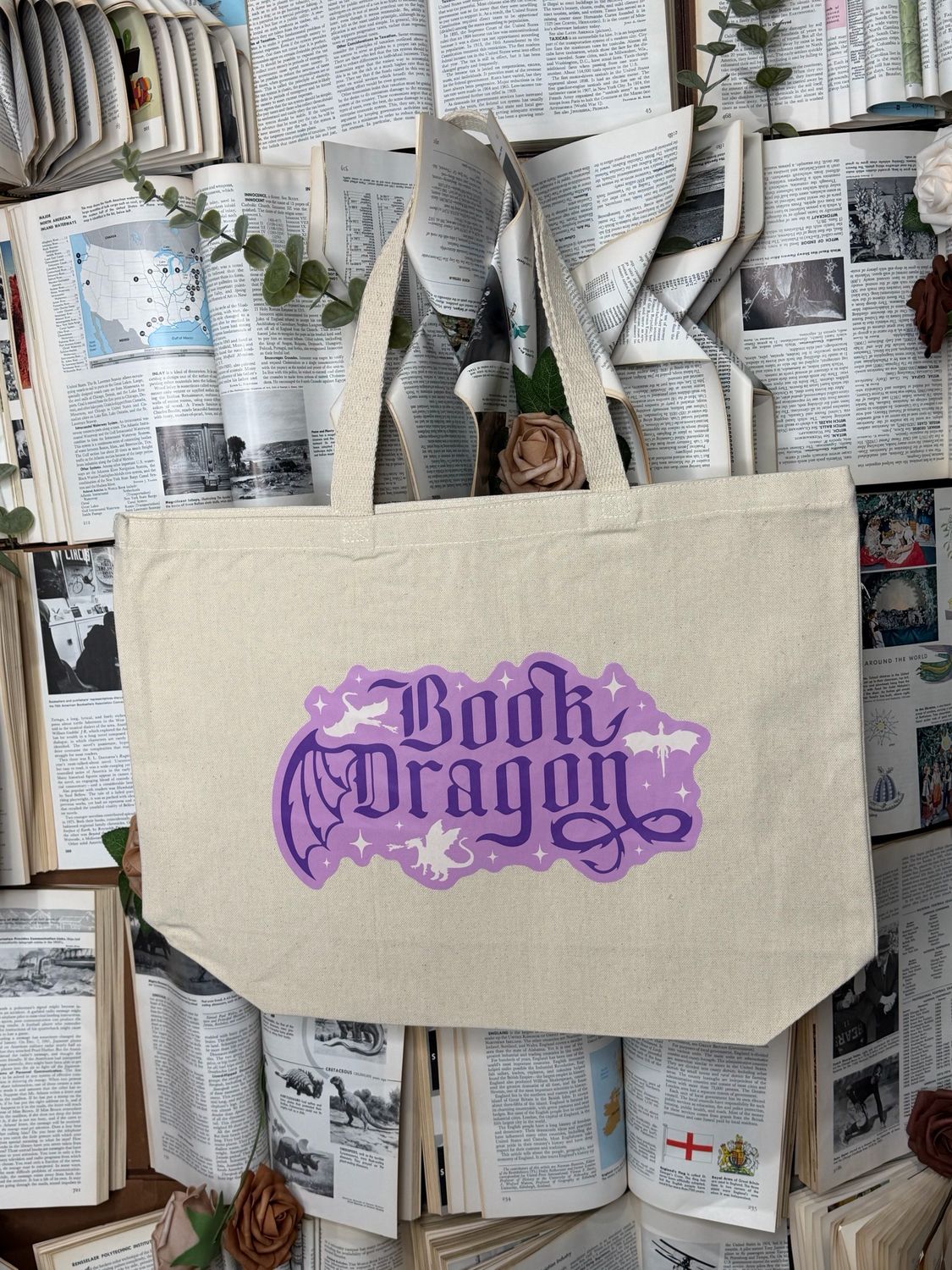 Large Book Dragon Tote