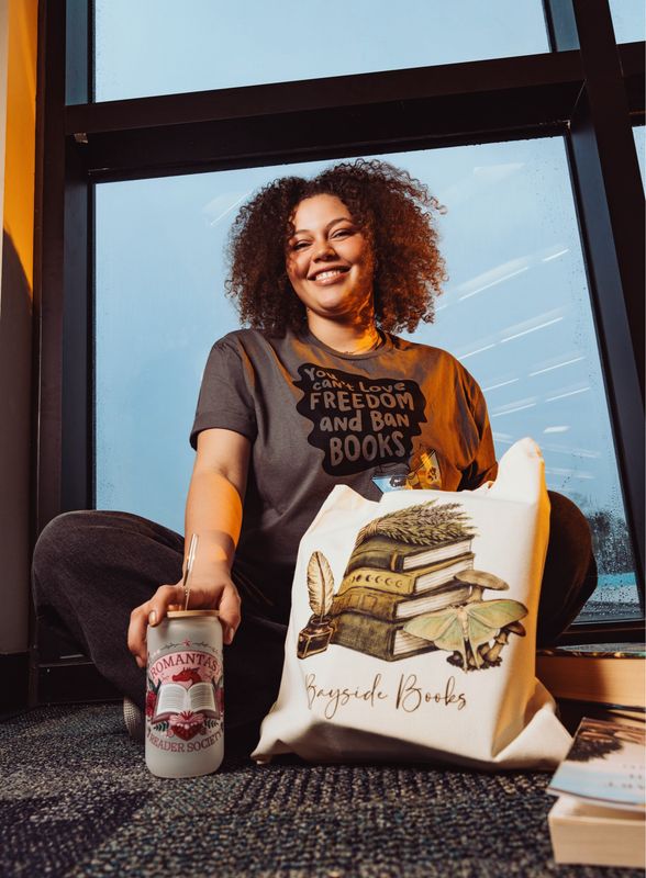 Small Bayside Books Green Logo Tote