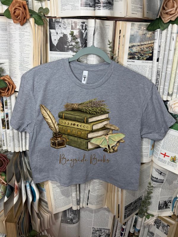 Bayside Books Green Logo Cropped Tee