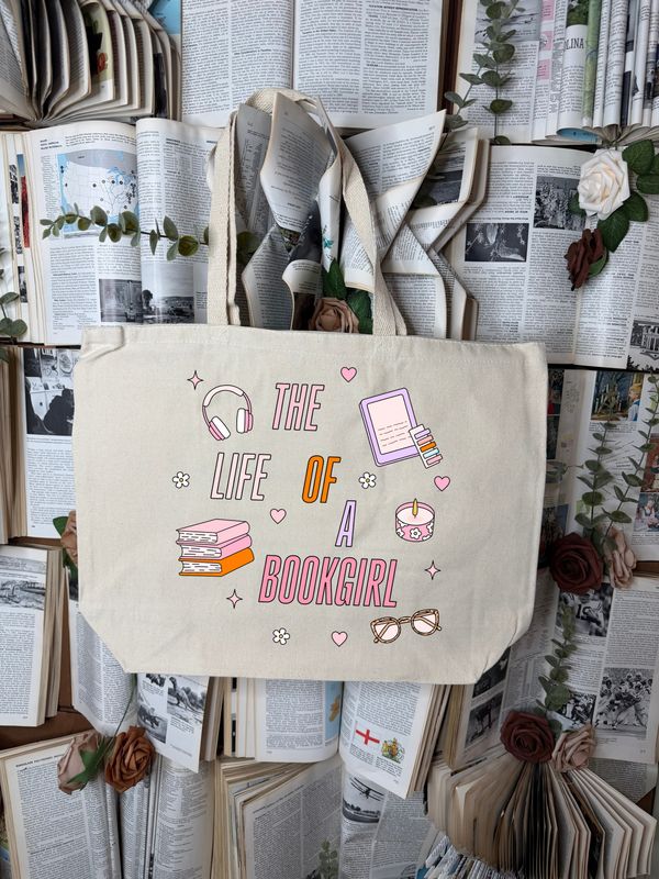 Large Life Of A Book Girl Tote