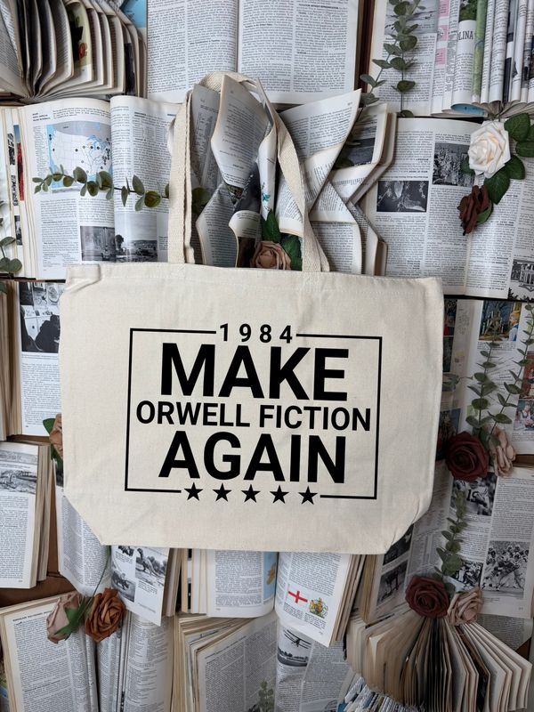 Large Make Orwell Fiction Again Tote