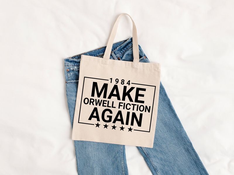 Small Make Orwell Fiction Again Tote