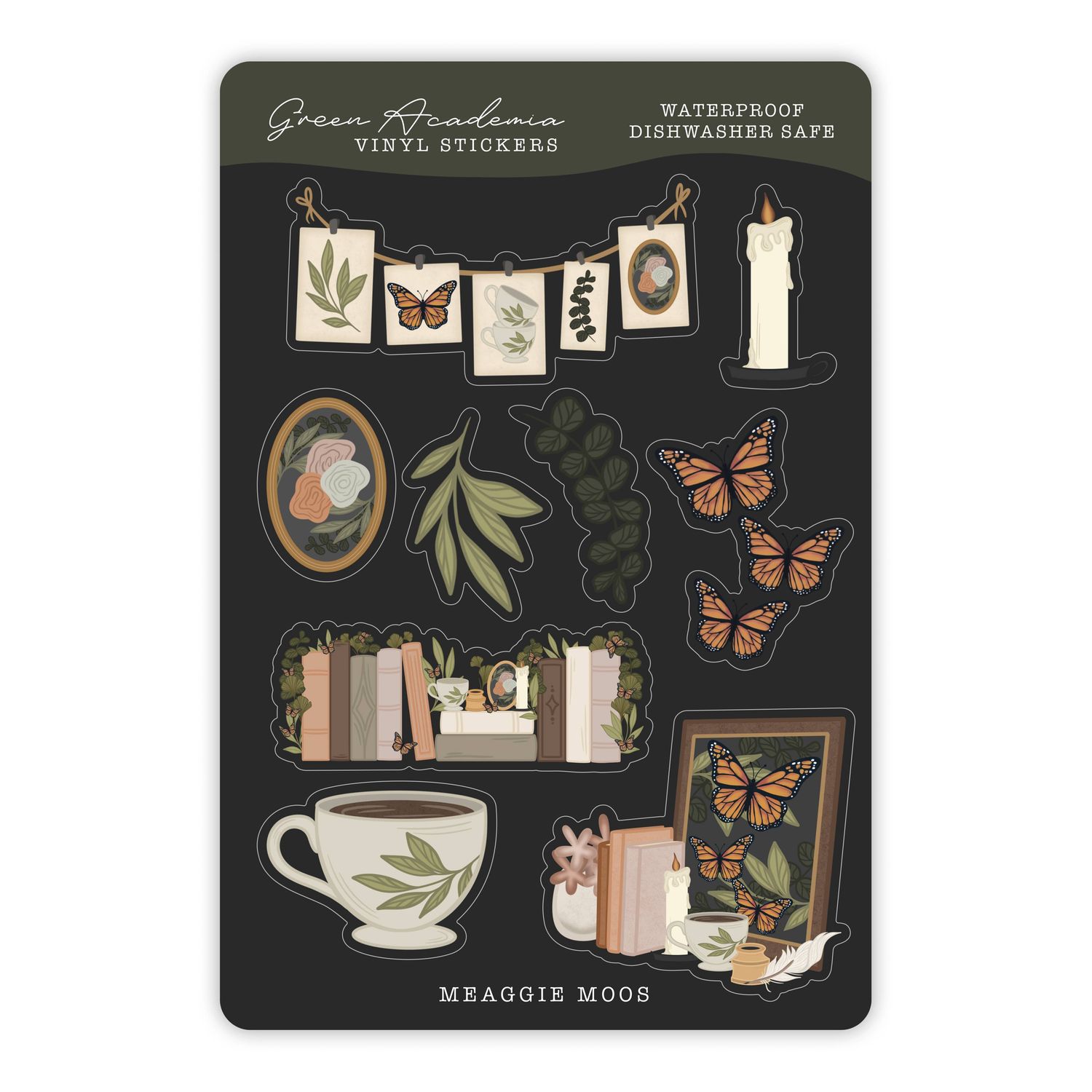 Light Academia Waterproof Vinyl Sticker Sheet