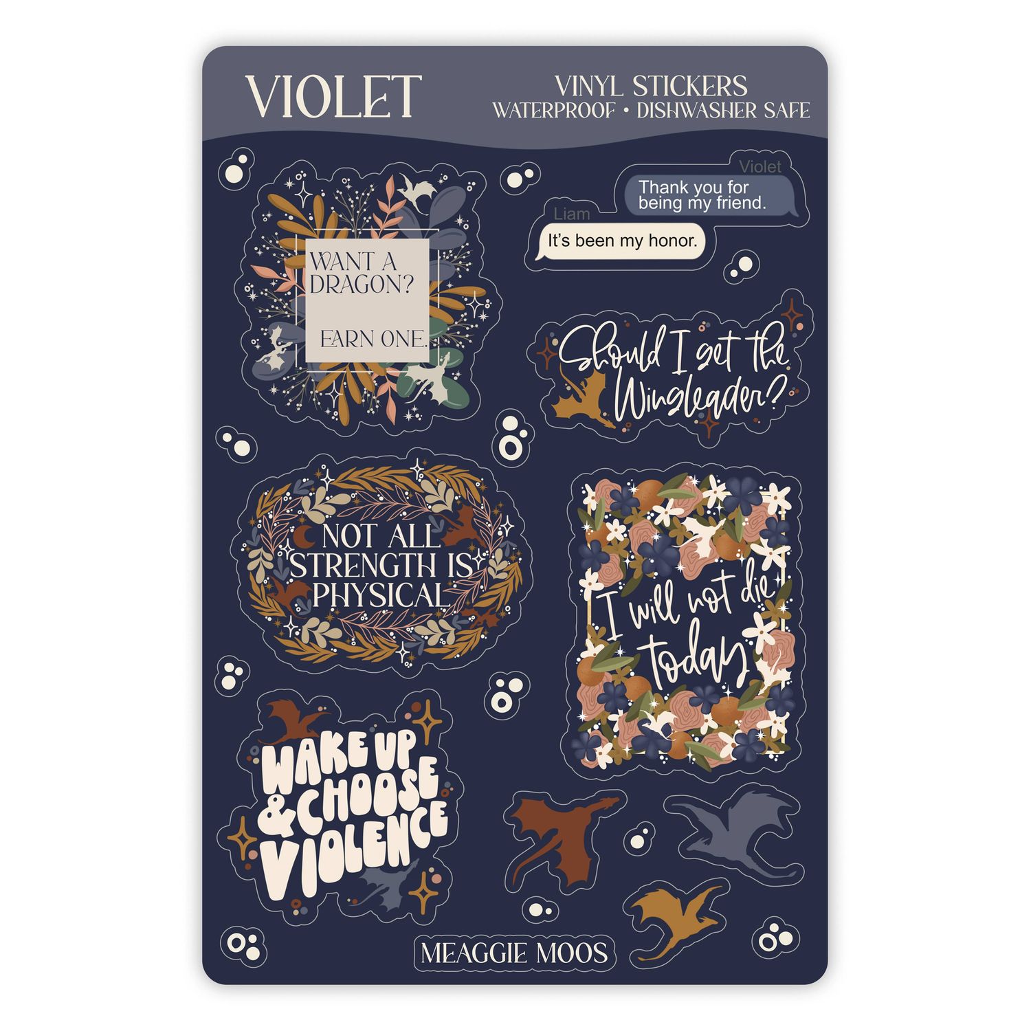 Violet | Fourth Wing Sticker Sheet