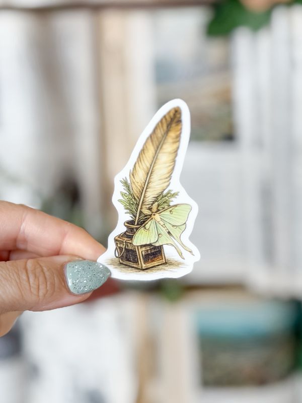 Bayside Books Moth &amp; Quill Sticker