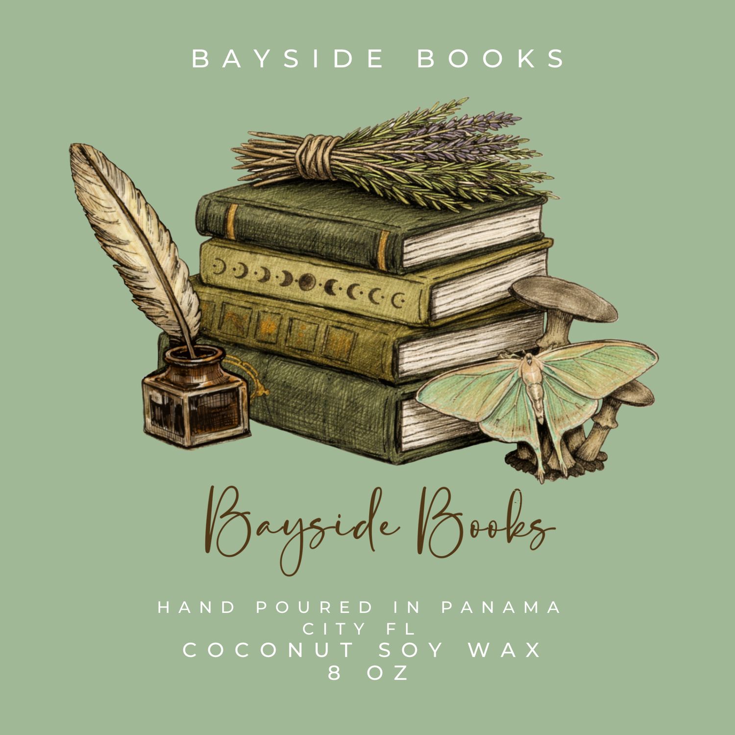 8oz Bayside Books Candle