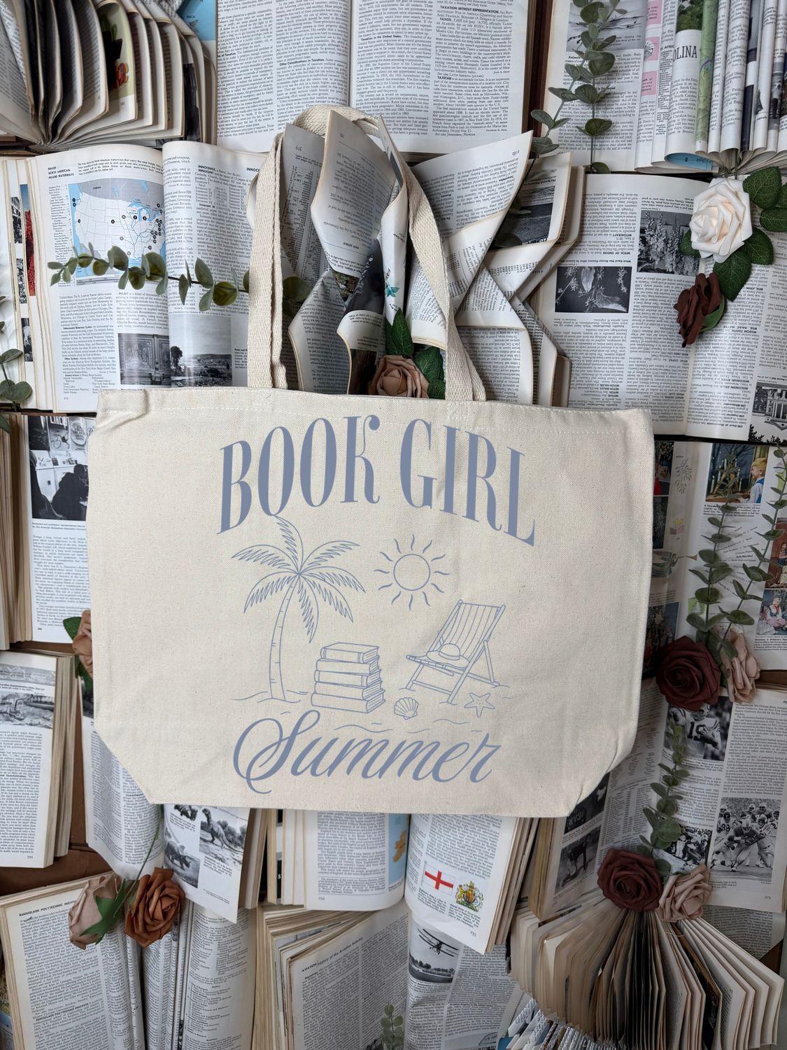Large Book Girl Summer Tote