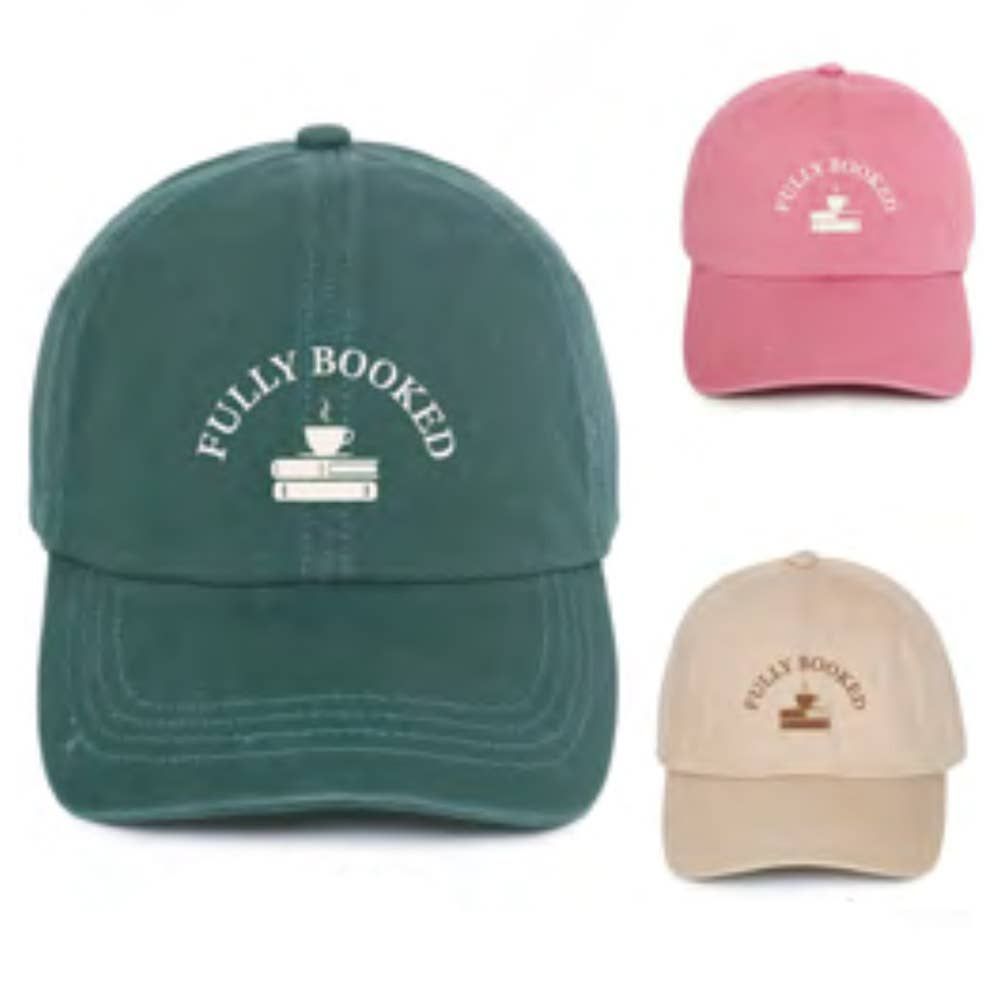 FULLY BOOKED EMB WASHED BASEBALL CAP, LCAP 5767, Color: SAND
