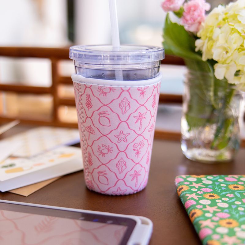 Pink Palm Summer | Reusable Coffee Sleeve