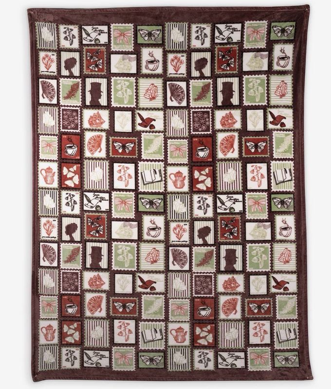 Jane Austen Stamps Blanket