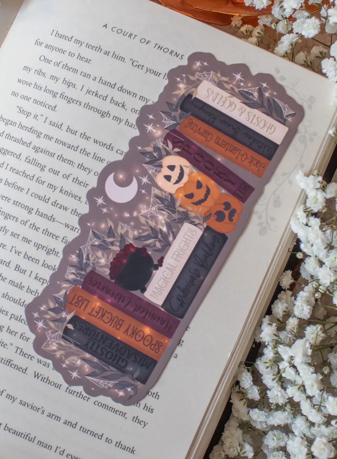 Spooky Cute Halloween Bookshelf- Die Cut Bookmark